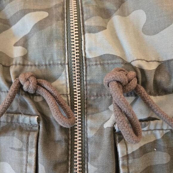 Old Navy Womens Green Camouflage Zip Front Adjustable Waist Utility Jacket XXL - Picture 8 of 12